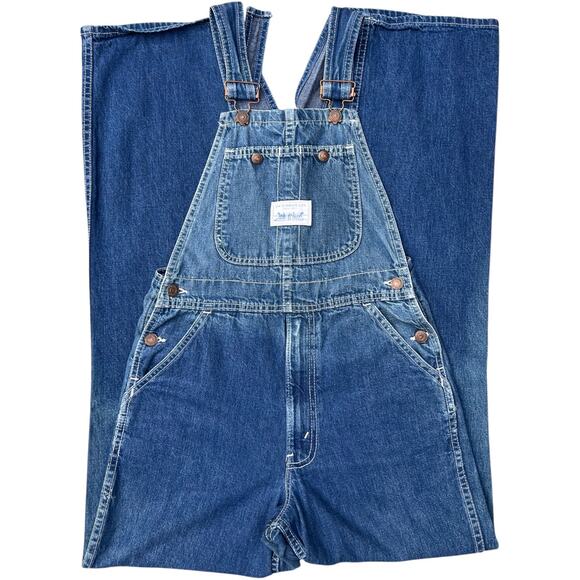 80s White Tab Levi’s Bib Overalls 28x34 Sun Faded Workwear - Picture 1 of 12